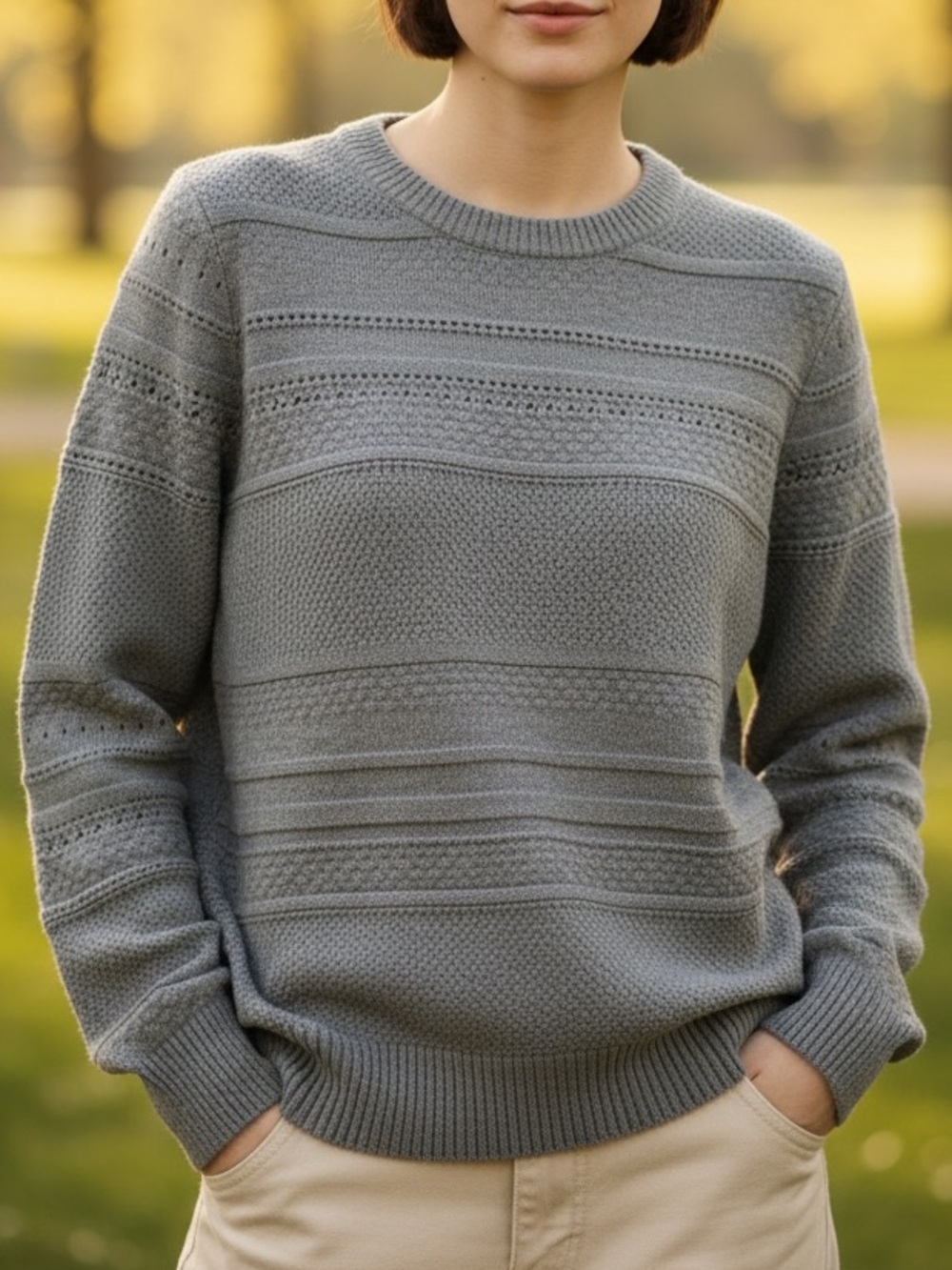 Loft Women’s Grey Knit Sweater Size Medium - Picture 1 of 7